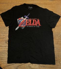 Woman’s Nintendo Legend Of Zelda Ocarina Of Time Game 2021 Title Shirt Size Medium Great Condition