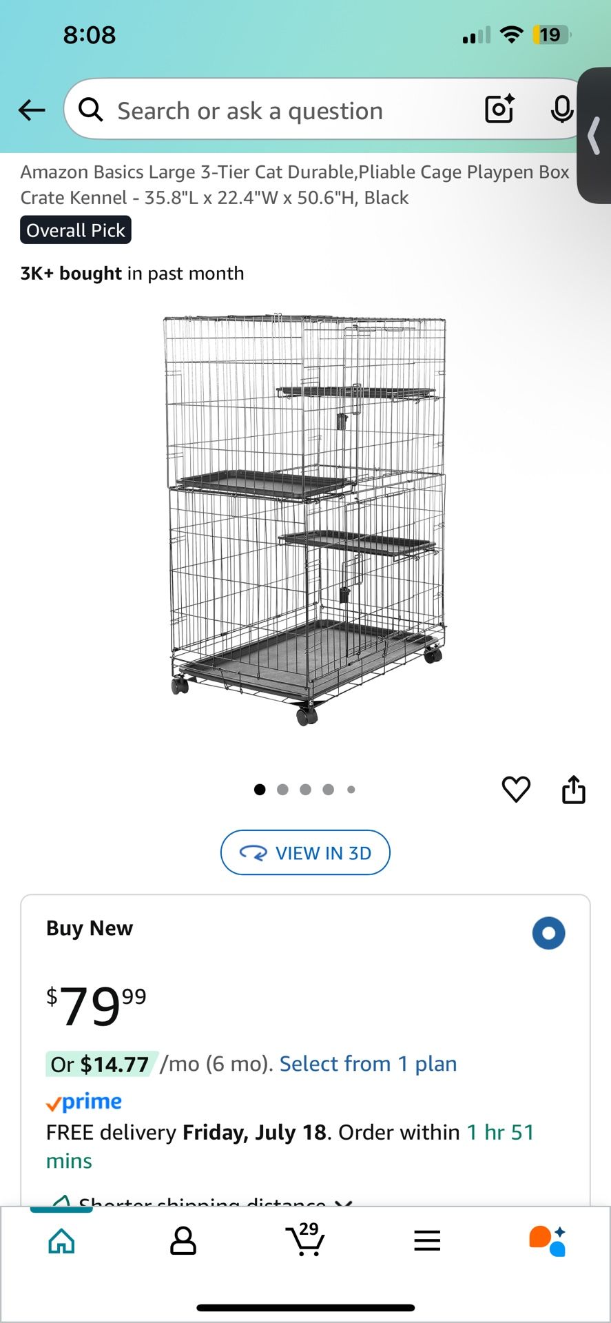 Pet Cage With Wheels