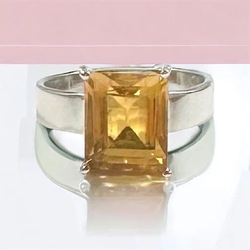 Natural Citrine Ring Sterling Silver