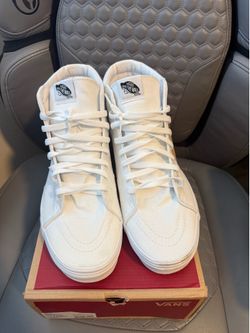 White Vans High Size 12