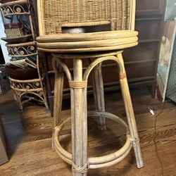 Bamboo/Wicker Boho Style Stool