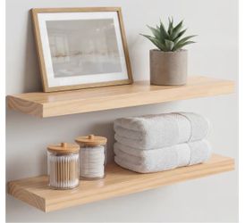 New!✨ Beautiful 24x6.51.75 solid pine wood floating shelves. Retails for $113