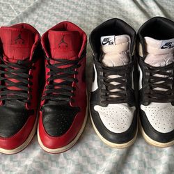 2 Pairs of Nike Air Jordan 1s