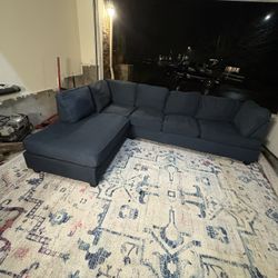 Large Navy Blue Sectional Sofa 