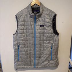 Men's XL Patagonia Nano Puff Insulated Vest Full Zip Cave Gray Jacket CheckPhoto