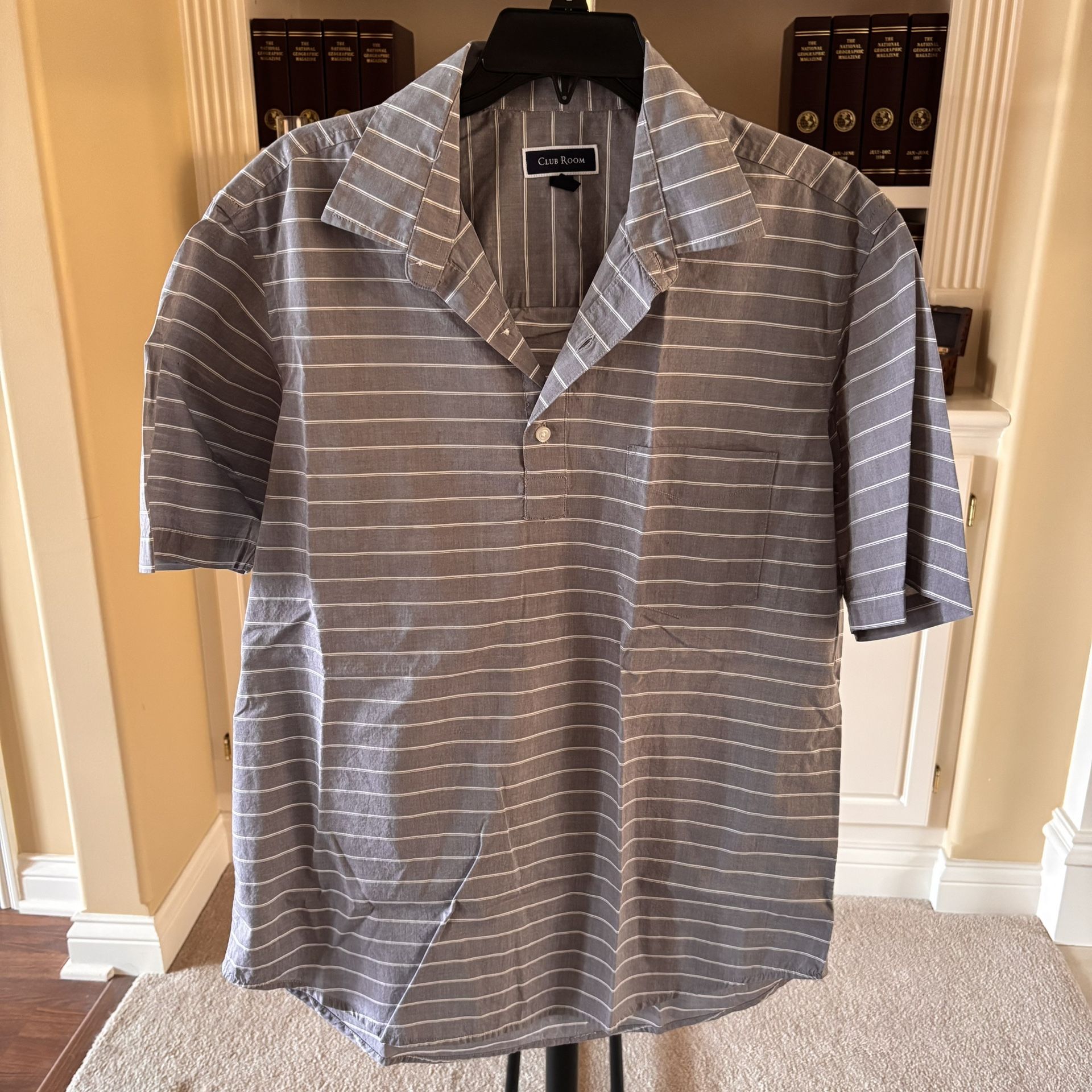 Club Room Men’s Popover Striped Polo Shirt