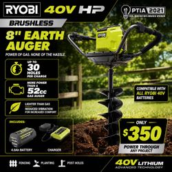 Ryobi 40V HP Brushless 8" Earth Auger