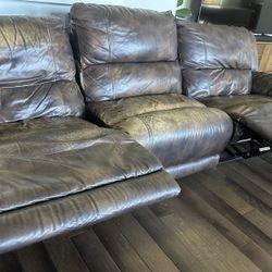 Flexsteel Reclining Leather Sofa