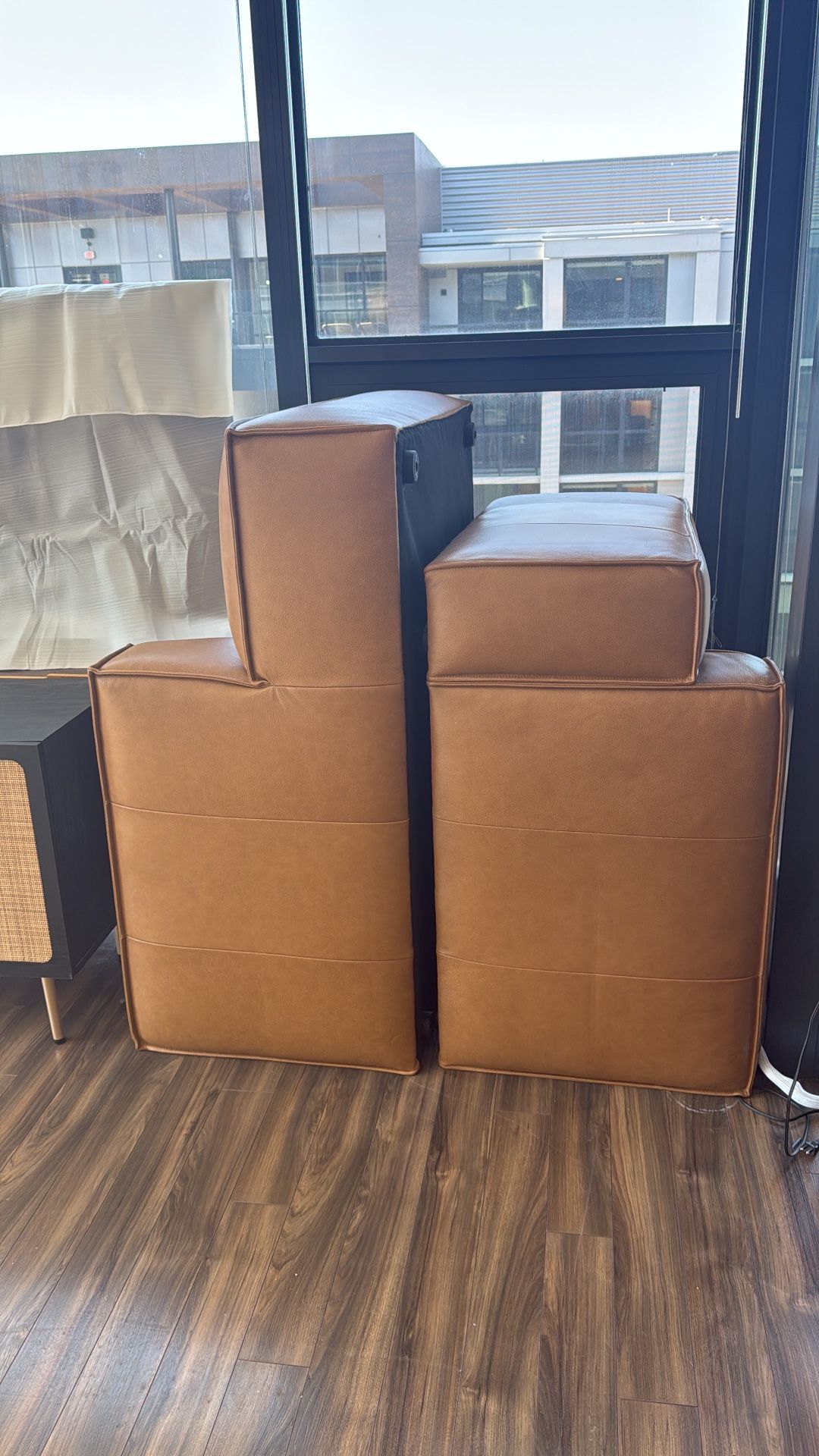 Brown Leather Sofa Set