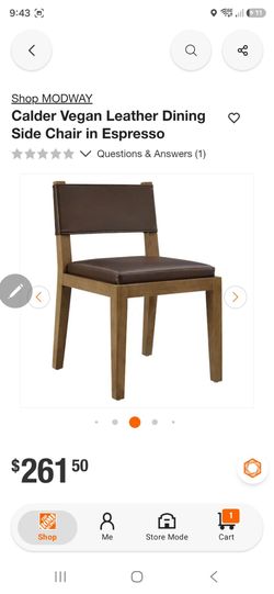 Modway Calder Vegan Leather Dining Side Chair Espresso