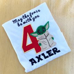 Star Wars Baby Yoda Custom Birthday Shirt
