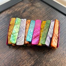 Vintage Abalone Shell/ Mother of Pearl Multicolored Bracelet