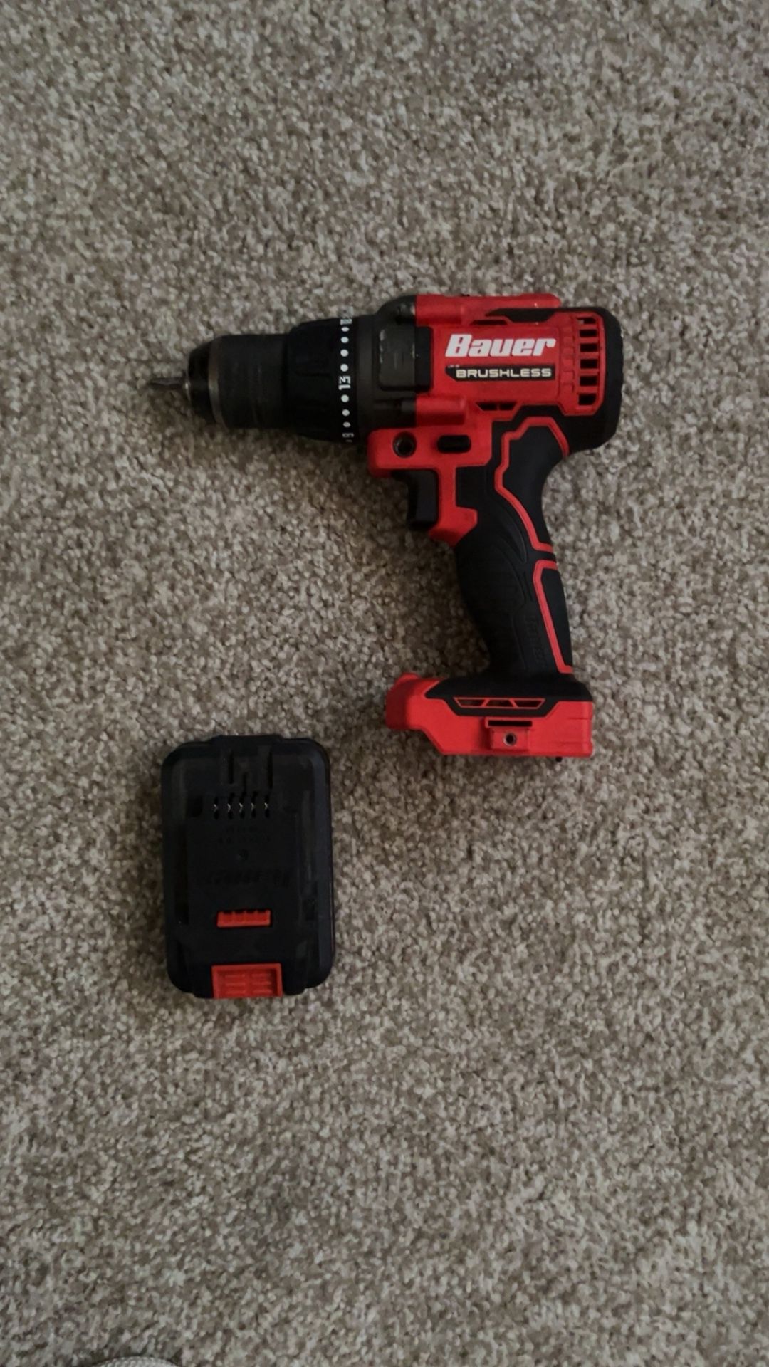 BAUER 20V Cordless, 1/2 in. Drill