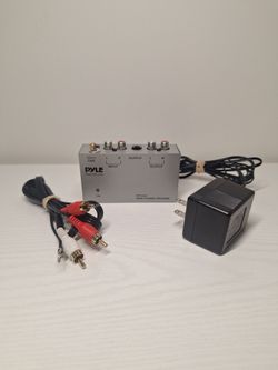 Pyle PP444 Compact Mini Phono Turntable Preamp w/Power & RCA Cords - Silver