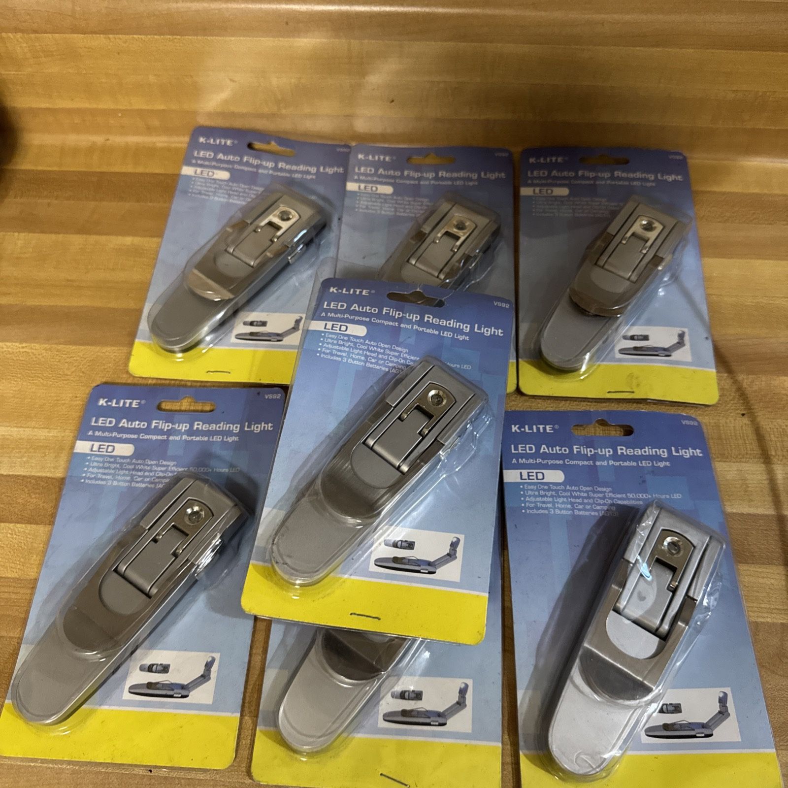 Lot of 7 K-Lite Portable Compact LED Flip Up Reading Light Multi Purpose