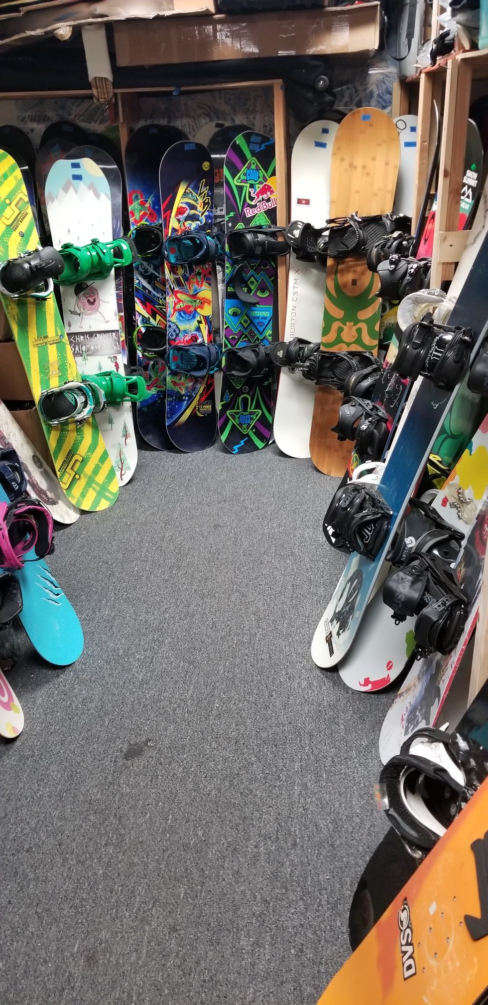 Over 100 snowboards with bindings snowboard boots snowboard jackets