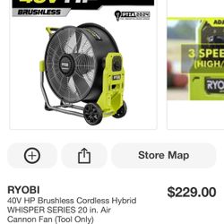 Ryobi Brushless Shop Fan (tool Only)