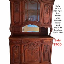 ANTIQUE HUTCH/SIDE BOARD