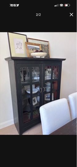Black Glass Door Display Cabinet