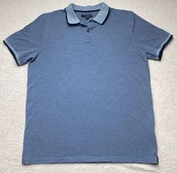 Banana Republic Blue Performance Pique Polo Large