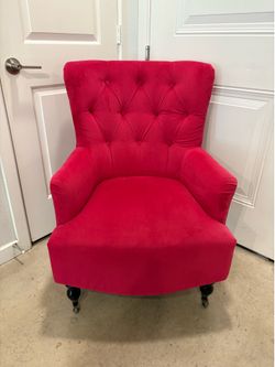 World Market Fuchsia Velvet Accent Chair
