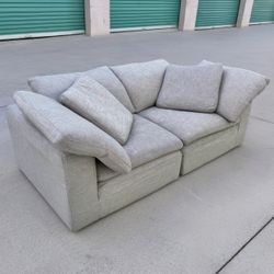 Restoration Hardware Gray 2 Piece Cloud Sectional Sofa Couch - 🚚 WE DELIVER & FINANCE 💸