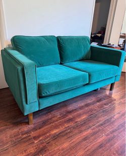 Albany Park Green Velvet Loveseat