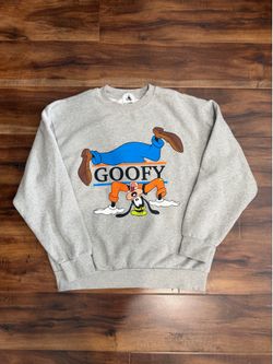 Disney Gray Goofy Graphic Crew Neck Sweater