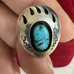 Vintage 925 Sterling Silver, W/ Natural Turquoise Stone , Tie Tack,  Hallmarked 
