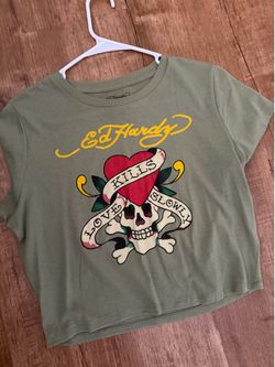 xL ed hardy cropped t