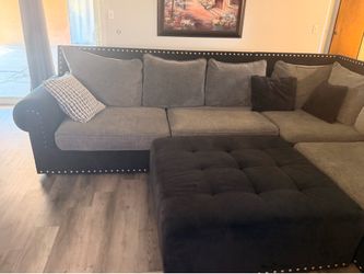 Large black and gray sectional