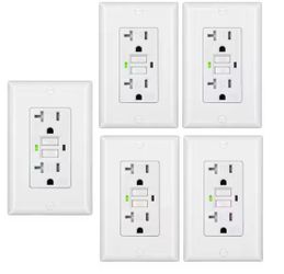 5 Pack GFCI Outlet w/ Wallplate