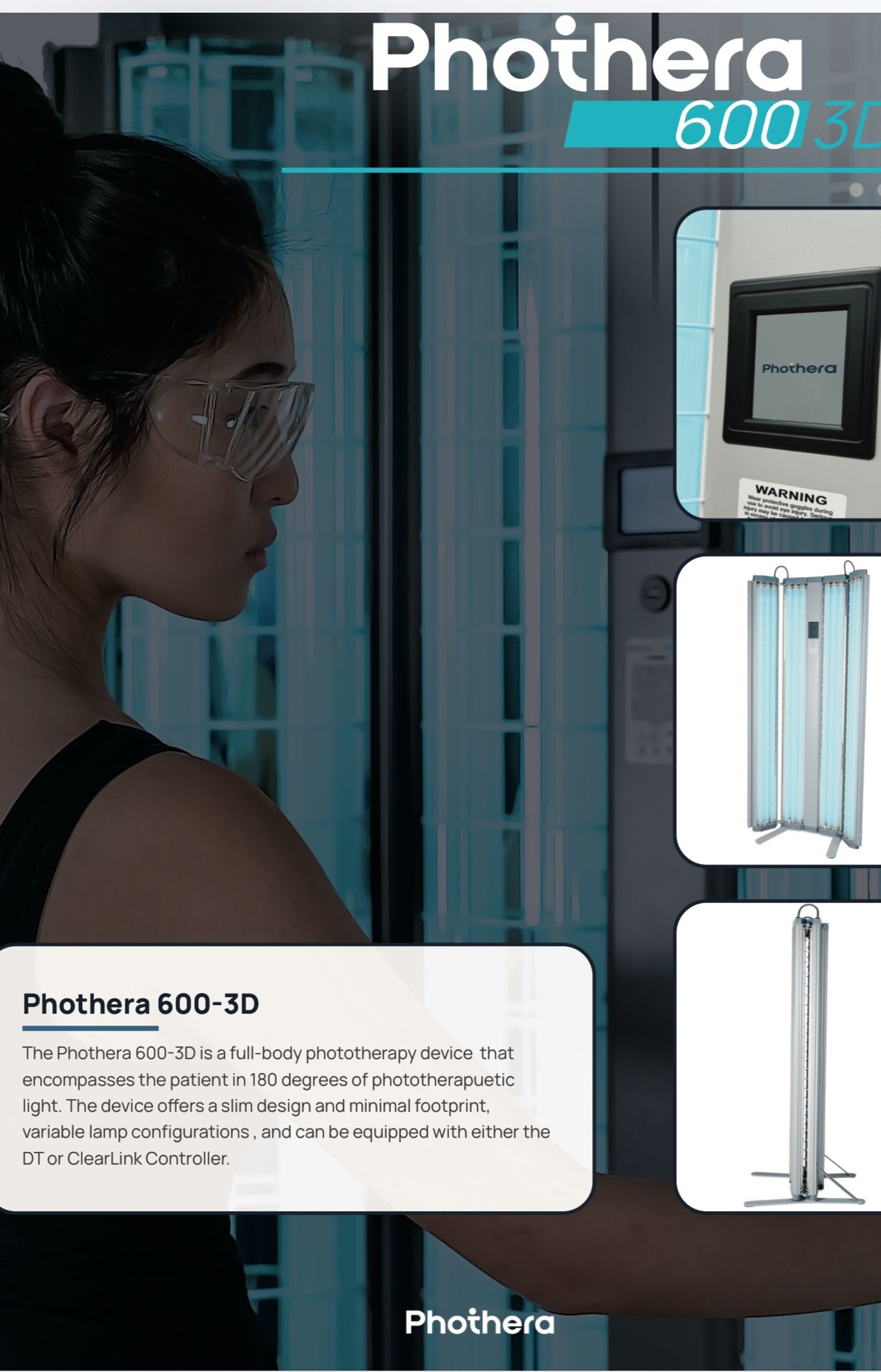 UV Light Photo Therapy The Phothera 600-3D brings quick, full-body phototherapy treatment to the comfort of one's home.