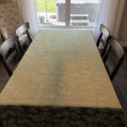 Green Damask Tablecloth