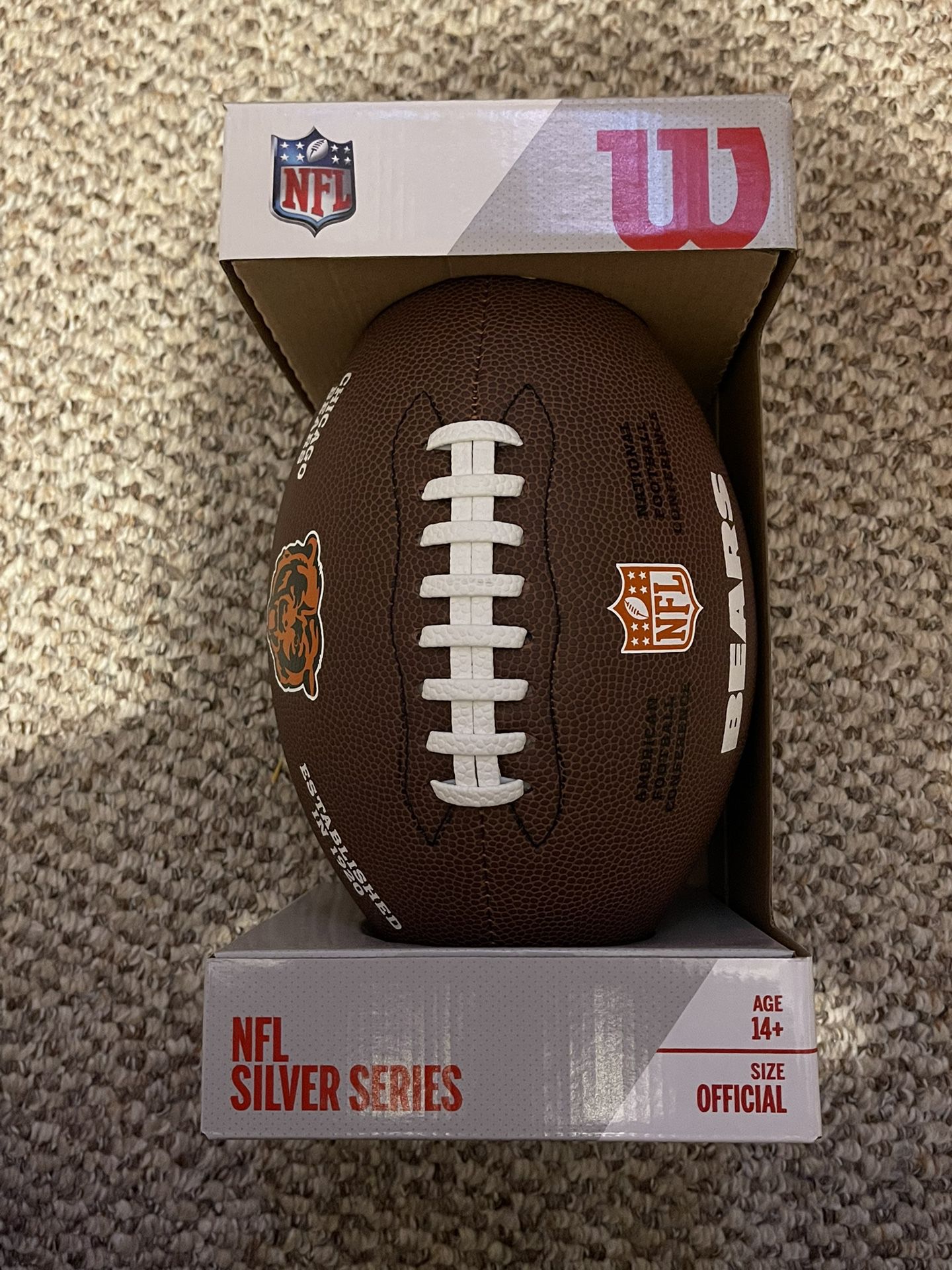 WILSON Chicago Bears NFL Silver Series Official Premium Composite Football New