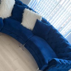 Curved Sectional Sofa Velvet Couch