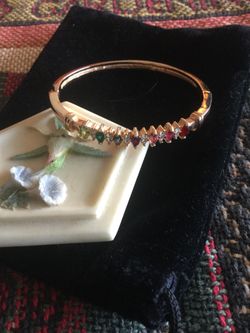 Assorted colorful gemstones Rose Gold plated bracelet / Fine fashion bracelet with 7 gemstones ❤️🧡💛💜