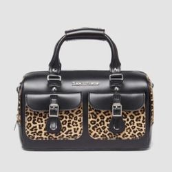 Dr Martens Black Leopard Print Handbag
