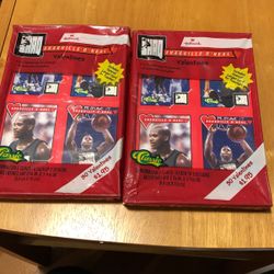 Set Of 2, Classic Valentines With Envelopes, Basketball Cards
