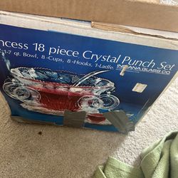 Vintage 18 Piece Crystal Punch Set