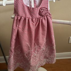 Girls Size 4 Bonnie Jean Red And White Dress