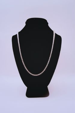 10 K white gold, diamond tennis necklace