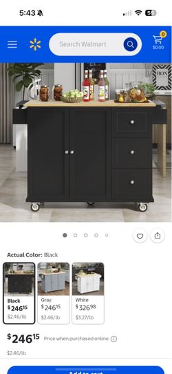 Kitchen island with wheels