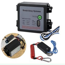 OAMCE 12V Trailer Breakaway Kit With LED Test Light - Electric Break Away System, Universal Waterproof Trailer Brake Controller For Vehicles (Battery 