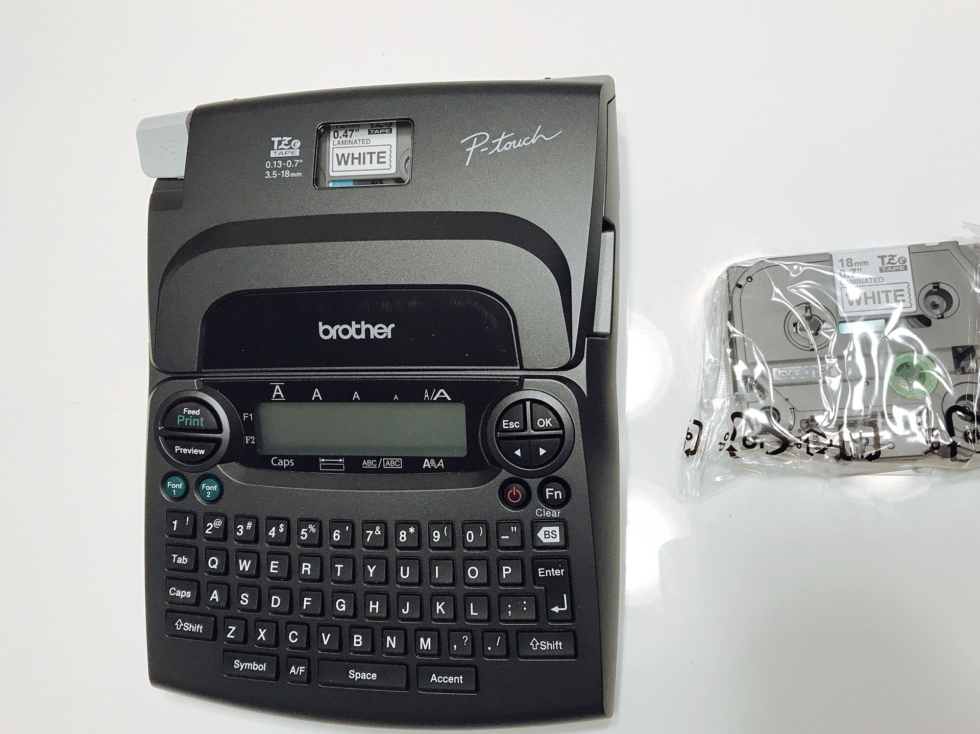 Brother P-Touch labeler with a tape