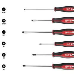 Milwaukee Phillips/Slotted Flat Head Hex Drive Screwdriver Set with Tri-Lobe Handle (6-Piece)