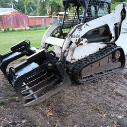 Bobcat T190 Grappler Bucket And Dump Trailer
