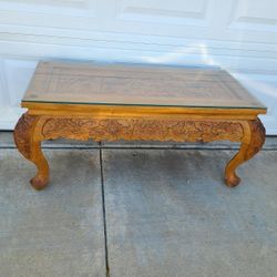 Wood Vintage Carved Table