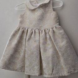 Carter's  Gold Metallic Floral Ivory Dress