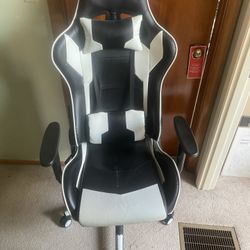 S Racer Gaming Chair Black and White